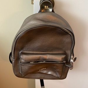 Coach Metallic Silver Backpack